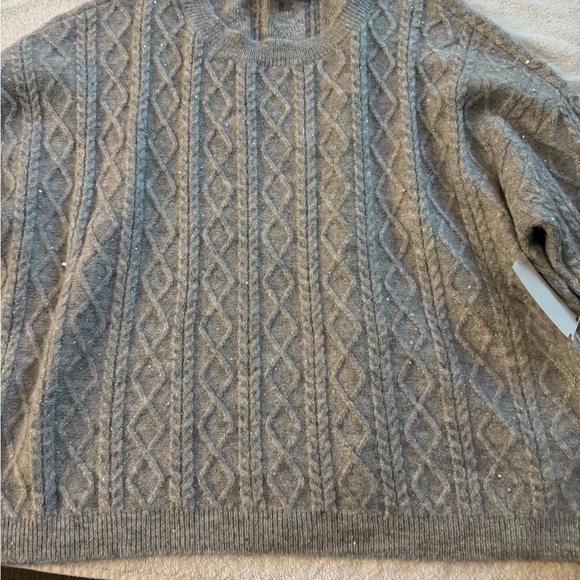CeCe Gray Cable Knit Women's Sweater - Picture 1 of 6